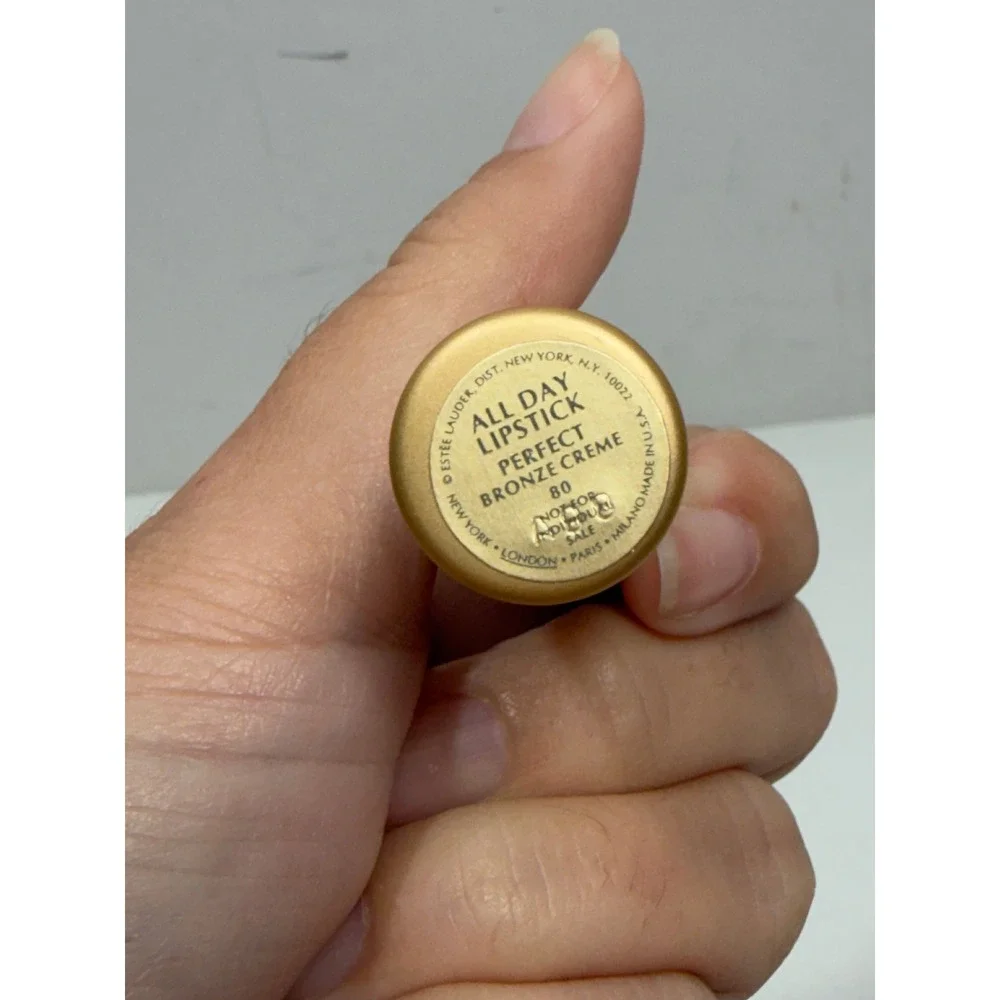 Estee‎ Lauder All Day Lipstick 80 Perfect Bronze Creme Gold Case Longwear